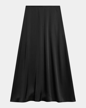 A-Line Satin Maxi Skirt