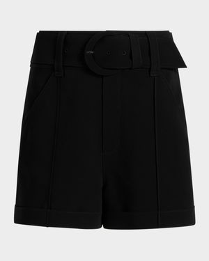Aldi Belted High-Rise Stitched Shorts