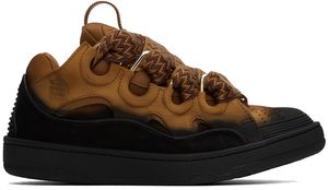 Lanvin SSENSE Exclusive Tan & Black Curb Sneakers