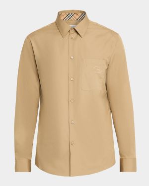 Men's Relaxed-Fit Gabardine Knight Stamp Pocket Overshirt
