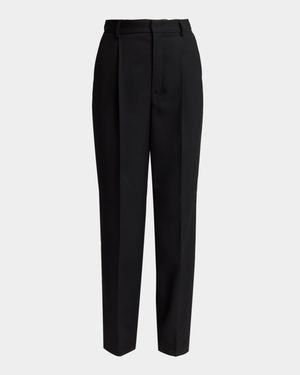 Pleated Straight-Leg Tuxedo Pants
