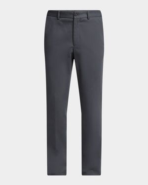 Men's Cotton and Cashmere Slim Flat-Front Trousers