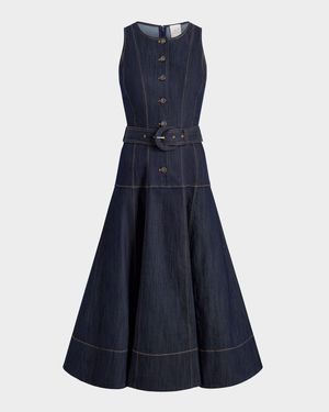 Margaret Sleeveless Denim Midi Dress