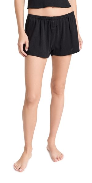 COUCOU The Shorts: Pointelle Black S