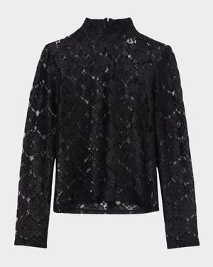 Lace Turtleneck Top