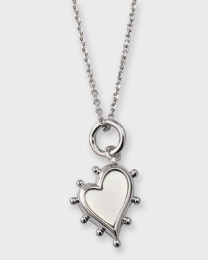 Sterling Silver Mother of Pearl Heart Pendant Necklace