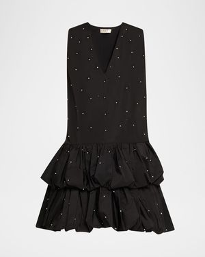 Alberta Embellished Bubble-Hem Mini Dress