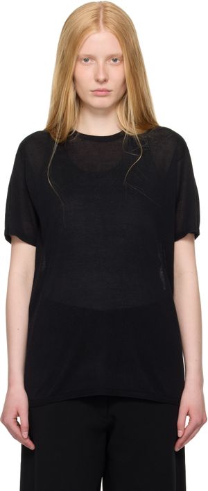TOTEME Black Knit T-shirt
