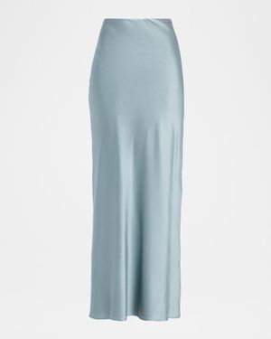 Chantel Straight Bias-Cut Satin Maxi Skirt