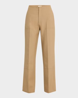 Worker Twill Straight-Leg Trousers