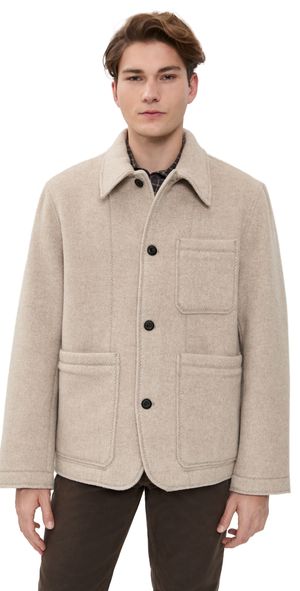 Billy Reid Felted Wool Chore Coat Dove Heather S