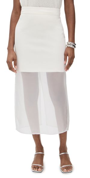 Pixie Market Skirt with Mesh Sheer Bottoms White L