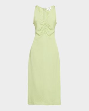 Pari Sleeveless Ruched Midi Dress