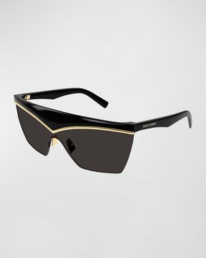 Logo Acetate Shield Sunglasses