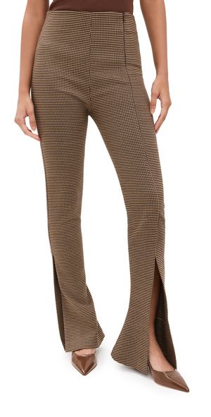A. W.A. K.E. MODE Fitted Pants With Side And Frontal Slits Gingham 40