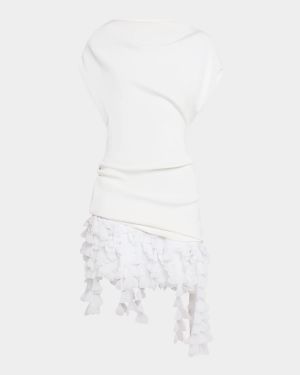 Kayla Draped Petal-Frill Mini Dress