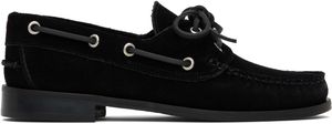 Aeyde Chaussures bateau Harris noires en suède