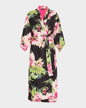 Sonomi Floral-Print Long Robe