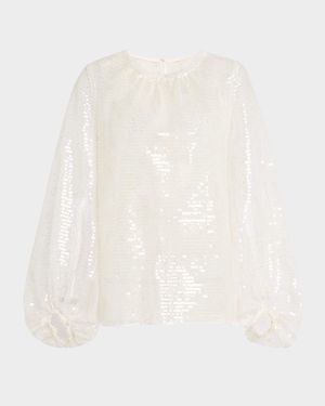 Sparkling Long-Sleeve Femme Blouse