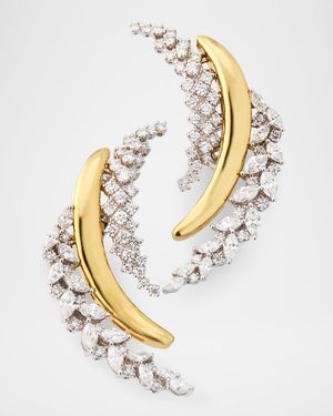 Golden Strada 18K Yellow and White Gold Diamond Earrings