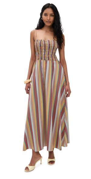 FAITHFULL Anniken Maxi Dress Agua Stripe/Mustard 10