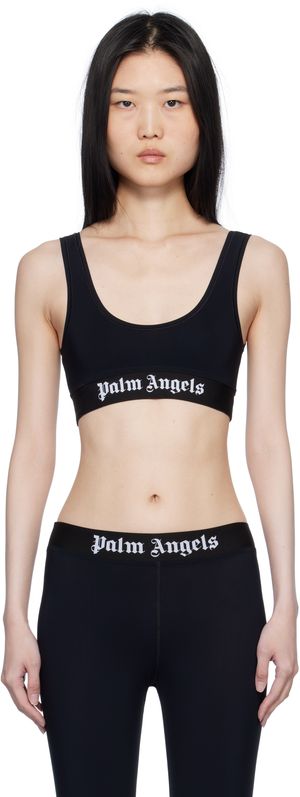 Palm Angels Black Logo Sport Bra