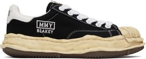 Maison MIHARA YASUHIRO Black Blakey OG Dyed Sole Canvas Low-Top Sneakers