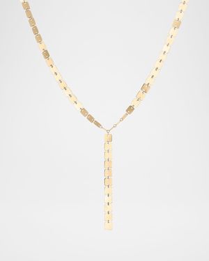 Laser Square Chain Lariat Necklace