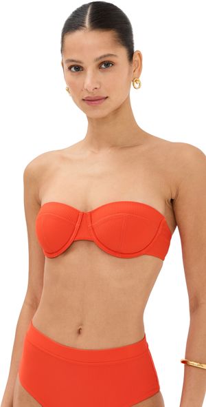 STAUD Jo Balconette Bikini Top Cayenne XL