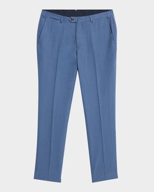 Men's Lyocell Twill Flat-Front Trousers