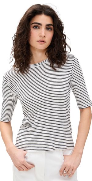 Vince Striped Elbow Sleeve Crew Tee Herbaria Combo XS