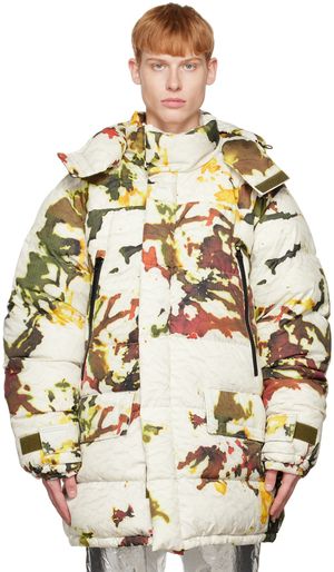 Dries Van Noten White Camo Down Jacket
