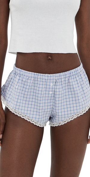 COUCOU The Boxette Shorts Blue Check L