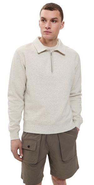 Knickerbocker 50s Quarter Zip Sweatshirt Oat Grey M