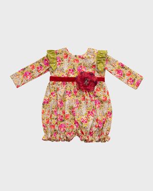Girl's Wild Bloom Bubble Romper, Size Newborn-24M