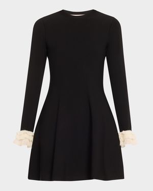 Long-Sleeve Ruffle-Cuff Mini Dress