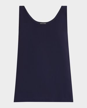 Scoop-Neck Stretch Silk Jersey Tank