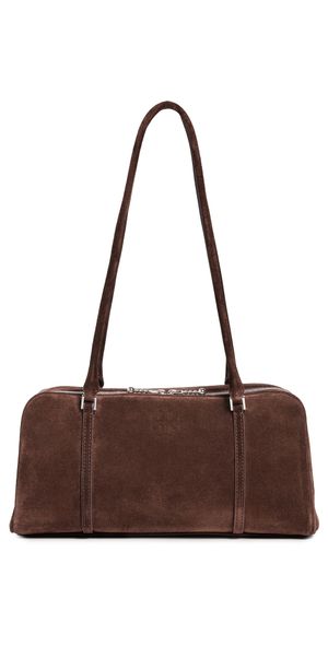 Tory Burch Marshmallow Suede Small Satchel Dark Cocoa One Size