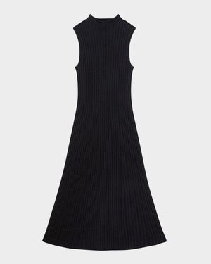 Sleeveless Cable-Knit Midi Dress