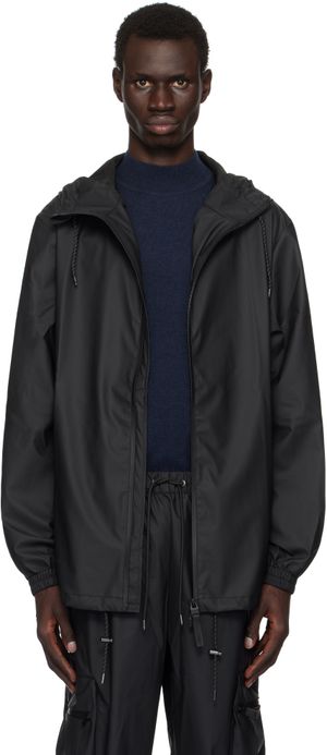 RAINS Black Storm Breaker Rain Jacket