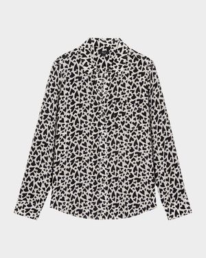 Kathryn Heart-Print Button-Front Shirt