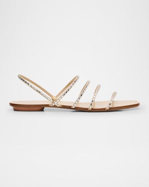 Crystal Strappy Flat Summer Sandals