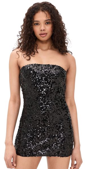 Lioness Sequin Strapless Mini Dress Noir L