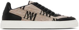 Max Mara Beige & Black Logocity Sneakers