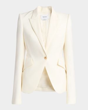 Belted Back Single-Breasted Blazer