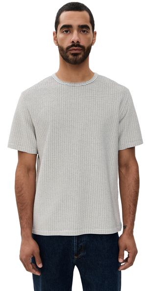 FRAME Jacquard Stripe Tee White/Navy Stripe XL