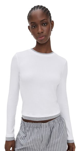 Velvet Novato Top White/Heather Grey S