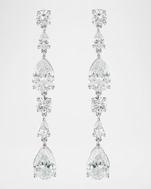 Round and Pear Dangle Glam-Post Earrings