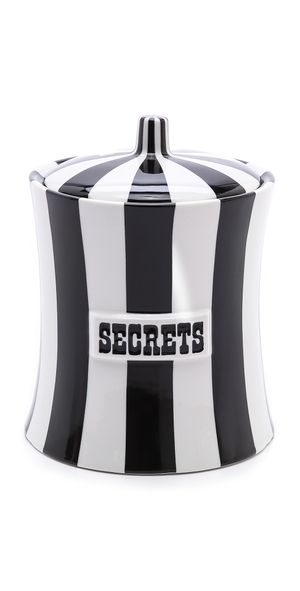 Jonathan Adler Secrets Canister Black/White One Size