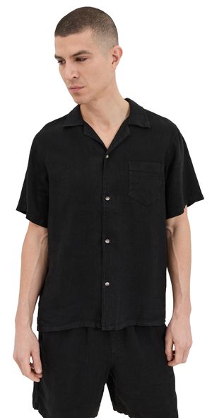 Bather Black Linen Shirt Black S